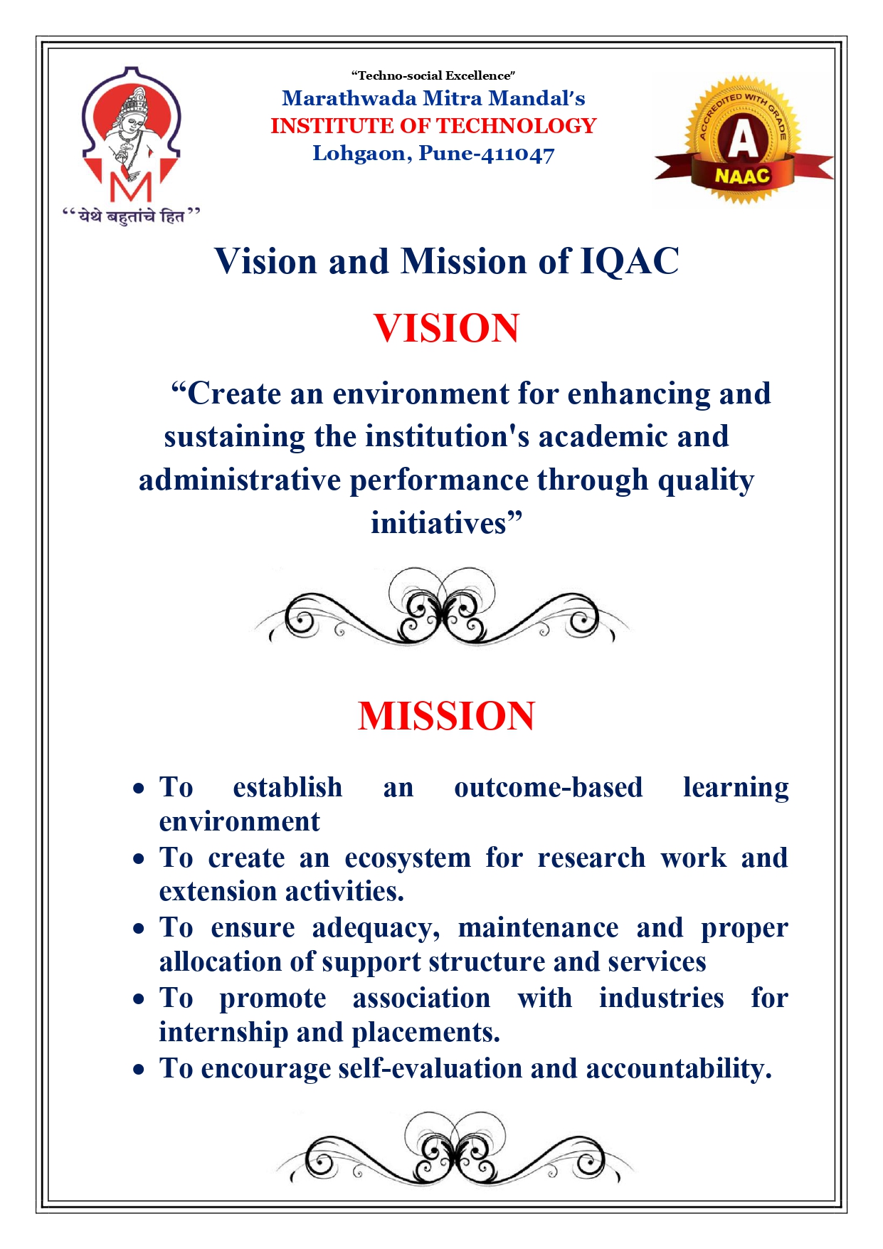 vision Mission IQAC